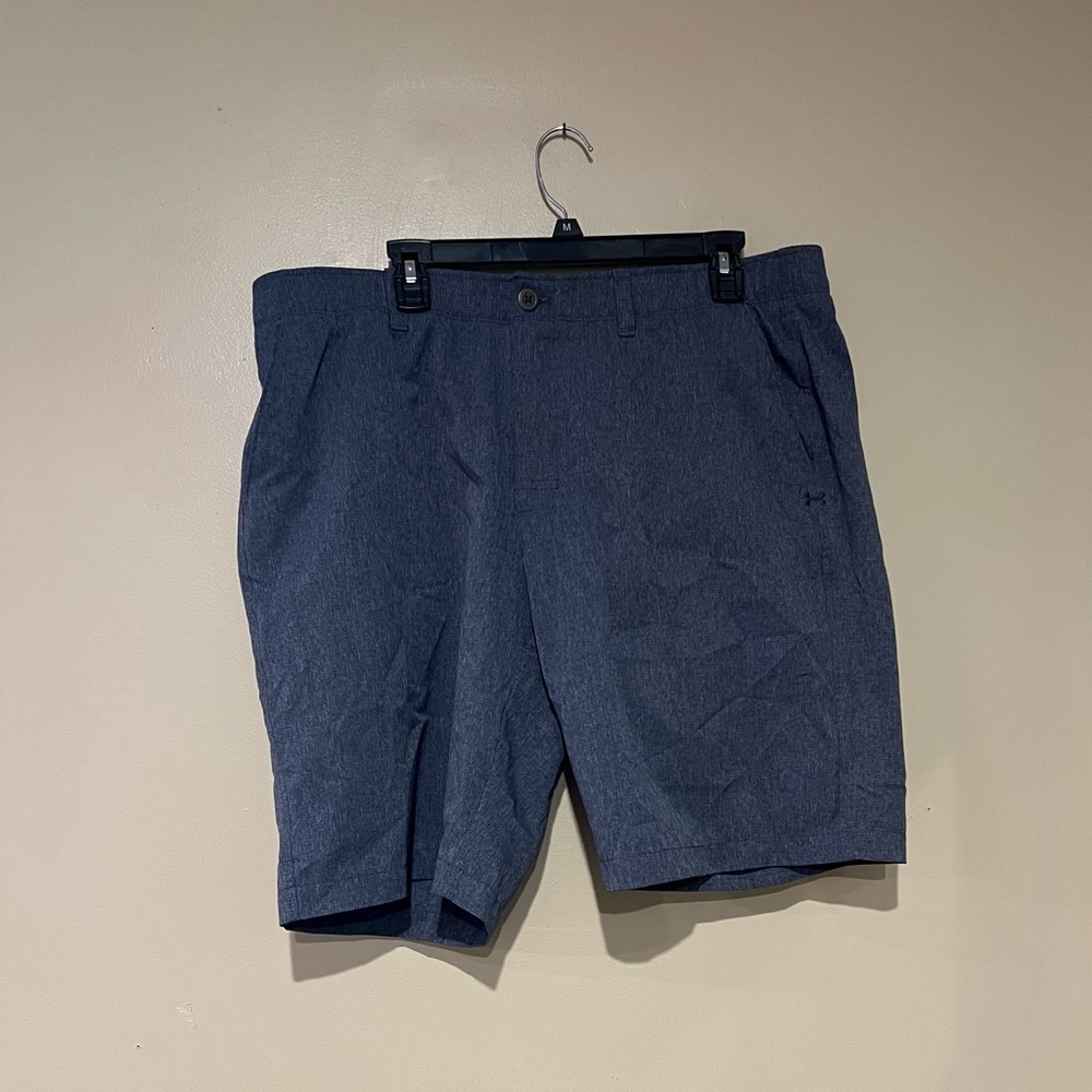 Under Armour UA Heat Gear Athletic Heather Blue Golf Shorts Size 40